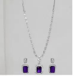 TIYARA Silver-Plated Brass Jewellery Set image 3