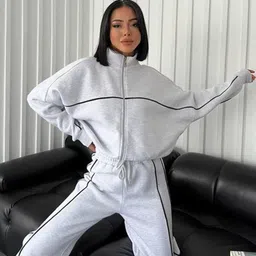 Mast & Harbour High Neck Sweatshirt with Trousers Co-Ords image 3