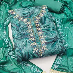 Ishin Embroidered Organza Unstitched Dress Material-picture-26