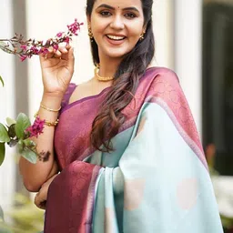 KALINI Ethnic Woven Design Silk Blend Designer Kanjeevaram Saree image 3