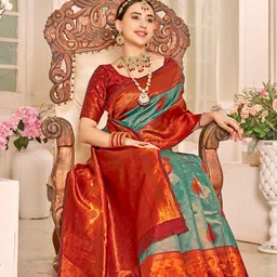 anouk rustic Anouk Woven Design Zari Kanjeevaram Saree image 3