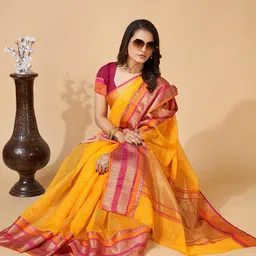 Anjaneya Sarees Woven Design Border Zari Kanjeevaram Saree image 3