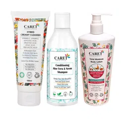 CARET ORGANIC Set Of 3 Hybrid Creamy Cleanser With Body Lotion & Neem Shampoo-picture-12