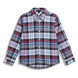 Tommy Hilfiger Boys Button-Down Collar Tartan Checked Cotton Casual Shirt-picture-19