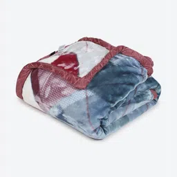 Monte Carlo Blue & Red Heavy Winter Double Bed Blanket 871 GSM image 3