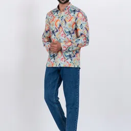 ROOTED LIBAAS Men Printed Patchwork Kurta image 3