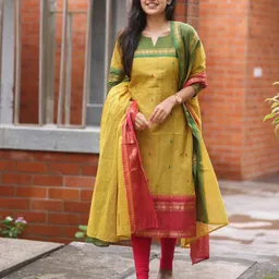 DIVASTRI Woven Design Straight Kurta With Dupatta-picture-38