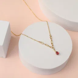 Zabby Allen Gold-Plated Artificial Stones Studded Teardrop Shaped Pendant Chain-picture-21