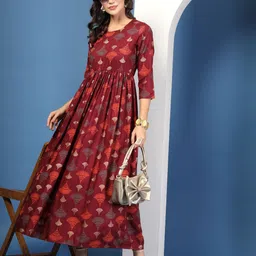 DAEVISH Floral Printed Fit & Flare Dress-picture-19
