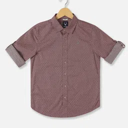 Allen Solly Junior Boys Spread Collar Micro Ditsy Printed Cotton Slim Fit Casual Shirt-picture-41