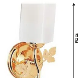 1ST TIME White & Gold-Toned Textured Metal Traditional Abstract Shaped Shaped Wall Lamp image 2