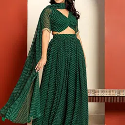 Ragavi Leheriya Printed Gotta Patti Ready To Wear Lehenga & Blouse With Dupatta image 3