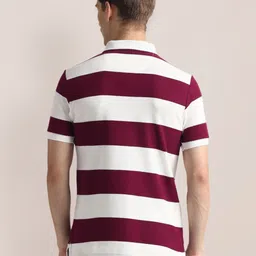 U.S. Polo Assn. Men Striped Polo Collar Cotton Slim Fit T-shirt image 2