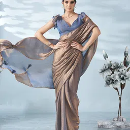 Tikhi Imli Two Tone Satin Saree image 4