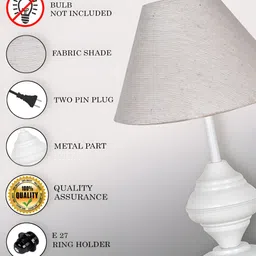 Homesake Beige Metal Industrial Frusturical Shaped Table Lamp image 3