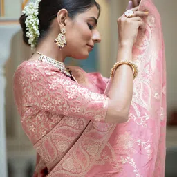 KALINI Woven Design Zari Designer Banarasi Saree image 4