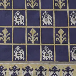 Mitera Navy Blue & Red Woven Design Silk Cotton Banarasi Saree image 4