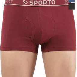 Sporto by Macho Men Pack Of 3 Cotton Mid Rise Trunks-image-91