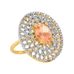 CHARMS Charms Partywear Designer Collection Alloy Cubic Zirconia Gold Plated Ring-picture-23