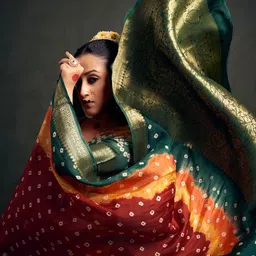 Bandhanivilla Bandhani Zari Pure Silk Bandhani Saree image 2