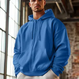 nobero Men Full Sleeve Solid Hooded Sweatshirt image 1
