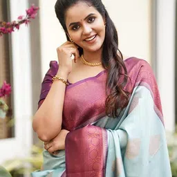 KALINI Ethnic Woven Design Silk Blend Designer Kanjeevaram Saree image 4