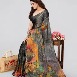 KALINI Floral Printed Saree image 3