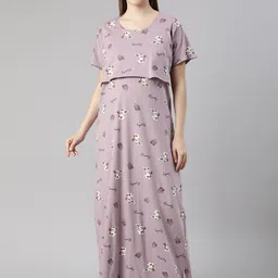 THE MAMA KLUB Printed Maxi Nightdress-image-2