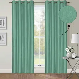 UrbanArts Green Set of 2 Room Darkening Window Curtain image 3
