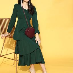 Berrylush Puff Sleeve Layered A-Line Maxi Dress-picture-6
