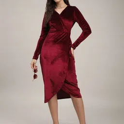 ANAI Velvet Wrap Midi Dress-picture-12