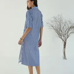 Pink Paprika by SASSAFRAS Striped A-Line Midi Dress image 5