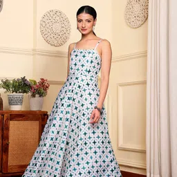 Varanga Tie and Dye Print A-Line Maxi Dress image 3