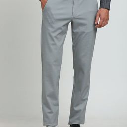 Turtle Men Tailored Skinny Fit Mid-Rise Cotton Formal Trousers-picture-11