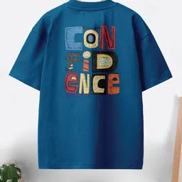 CODEZ Boys Pack Of 2 Printed Round Neck Drop-Shoulder Sleeves Cotton Oversized T-shirts image 2