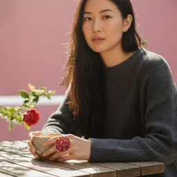 ANIKAS CREATION Gold-Plated Stone-Studded Adjustable Finger Ring image 2