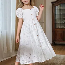 Sangria Girls Self Design Cotton Maxi Dress image 2