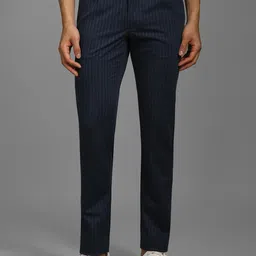 Louis Philippe Sport Men Striped Slim Fit Pleated Regular Trousers-picture-19