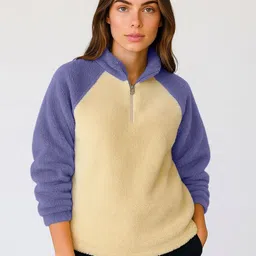 The Dry State Women Colourblocked High Neck Full Sleeves Sweatshirt-picture-22