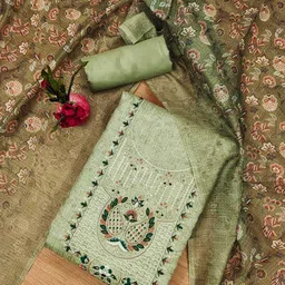 Rangtulika Ethnics Motifs Embroidered Unstitched Dress Material-image-55