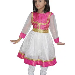 Kaku Fancy dresses Girls Self Design Traditonal Dance Anarkali Costume-image-85