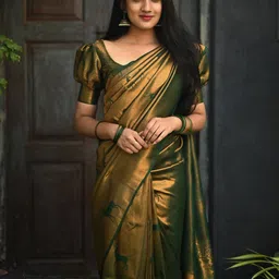 Anjaneya Sarees Woven Design Zari Banarasi Saree image 5