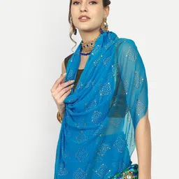 Rhey Ethnic Motifs Embellished Zari Saree image 5