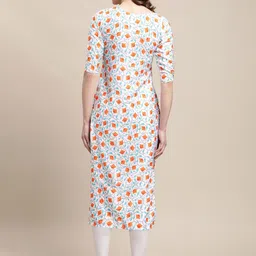 7threads KALINI Pack Of 2 Women Grey & Beige Ethnic Motifs Printed Summer Sheers Crepe Kurta image 5