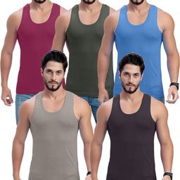 milton Pack of 5 sleeveless Innerwear | 100% Cotton Undershirt| Pack of 5 Men Vest-picture-18