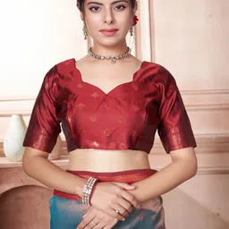 Anouk Ethnic Motifs Zari Kanjeevaram Saree image 4