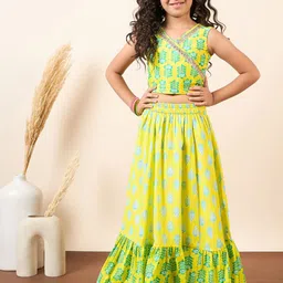 Stylo Bug Girls Printed Ready to Wear Lehenga & image 2