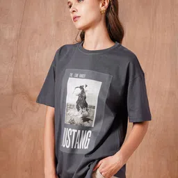 The Roadster Lifestyle Co Printed Oversized Fit T-shirt image 2