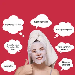 MasKing Set Of 3 Pomegranate Beauty Facial Sheet Mask For Skin Hydration - 1-Pcs Each image 2