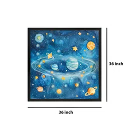 999Store Blue & Yellow Galaxy & Space Canvas Wall Art image 2